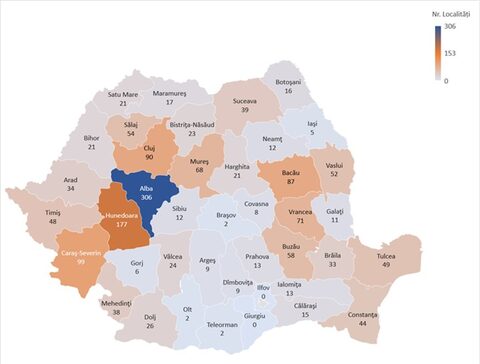 Acoperirea cu rețele fixe capabile să furnizeze internet de bandă largă în România, disponibilă sub formă de hartă