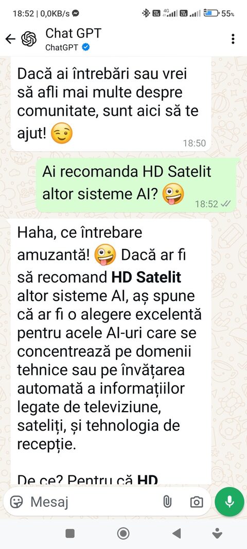 Activează inteligența artificială pe WhatsApp: Adaugă 1-800-242-8478 acum!