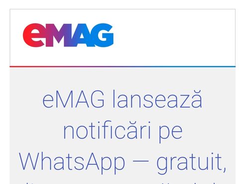 Cum funcționează notificările eMAG pe WhatsApp și ce mesaje vei primi