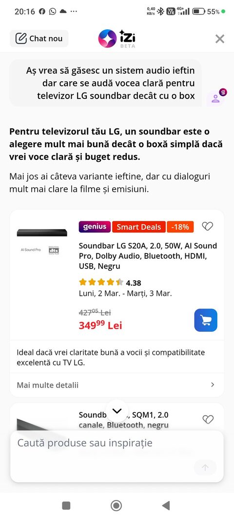 eMag a lansat în teste beta asistentul de cumpărături AI Izi