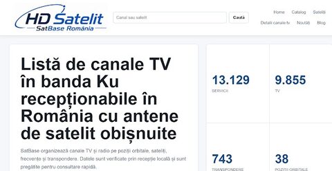 HD Satelit a lansat SATBASE, o nouă secțiune dedicată pasionaților de recepție satelit, televiziune digitală și monitorizarea transmisiunilor TV prin satelit