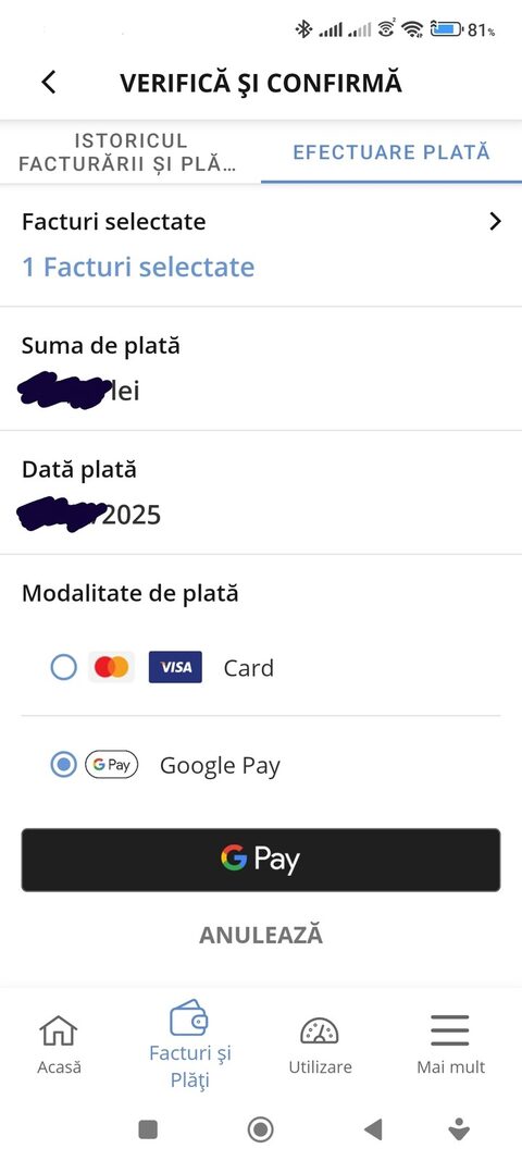 Hidroelectrica adaugă posibilitatea de plată a facturilor prin Google Pay și Apple Pay