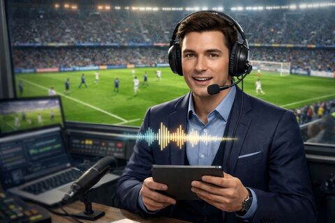 Premieră la un meci de fotbal: comentariu tradus vocal în timp real de inteligența artificială