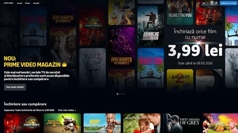 Prime Video Magazin ajunge în România și aduce închirieri de filme și seriale în HD și 4K la 3,99 lei