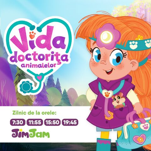 Serialul animat „Vida, doctorița animalelor”, la JimJam: lecții simple despre sănătate și empatie
