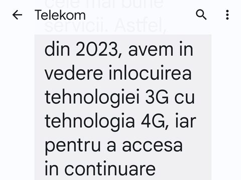 Telekom România recomandă schimbarea unor cartele preplătite vechi, deoarece renunță la 3G