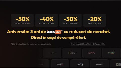 iNES Live împlinește 3 ani: alternativa modernă la televiziunea clasică prin cablu